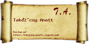 Takácsy Anett névjegykártya